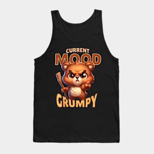 Angry Cute Bear Actual Mood Grumpy But Cute Pookie Bear Tank Top